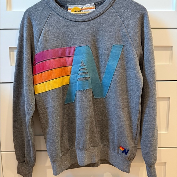 Aviator Nation Tops - Aviator Nation Gray Embroidered Label Sweatshirt